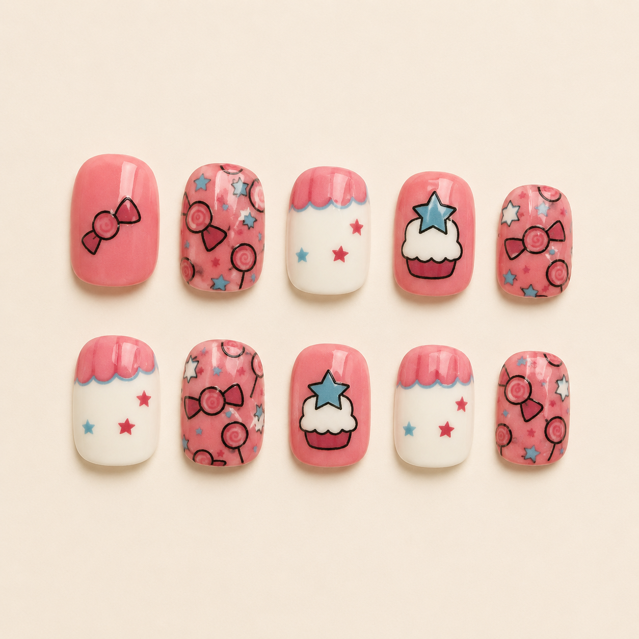 Sweet Treats | Candy Kids Press-On Nails flat lay