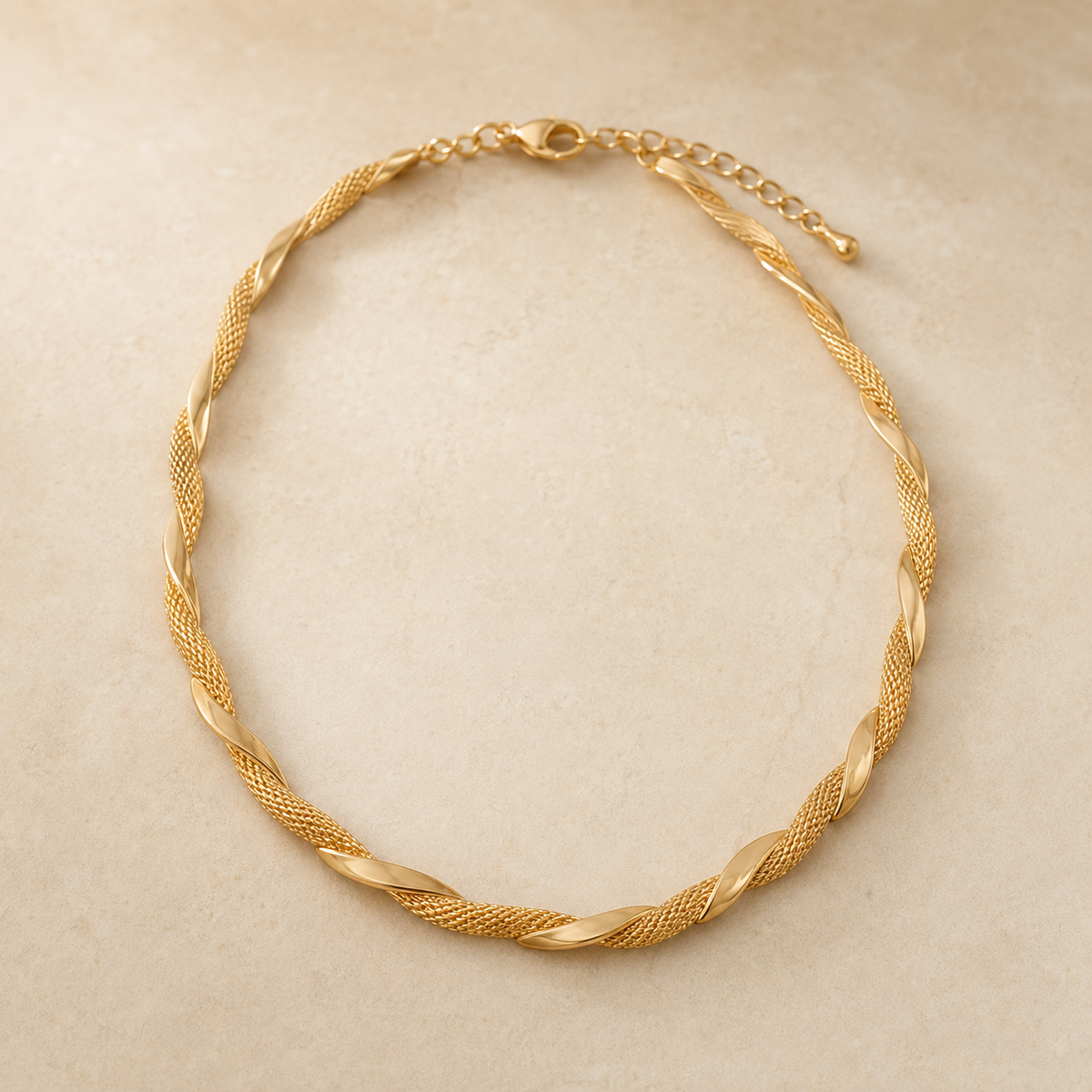 Double-Layer Woven Gold Chain Necklace product view