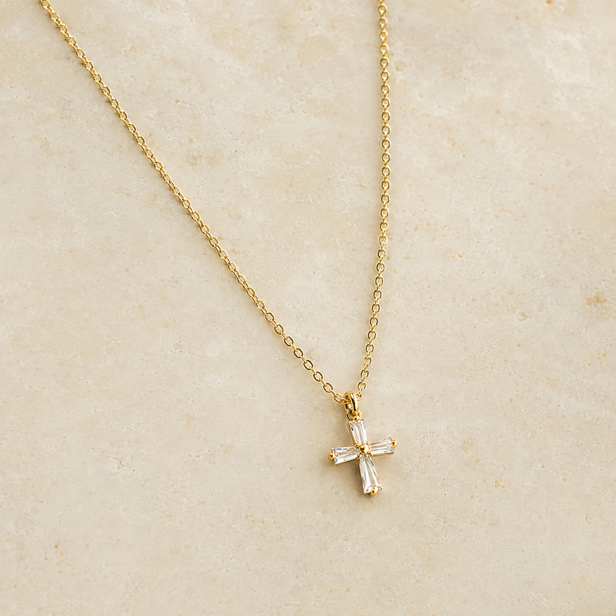 Zircon Cross Charm Necklace – Style A1 product view