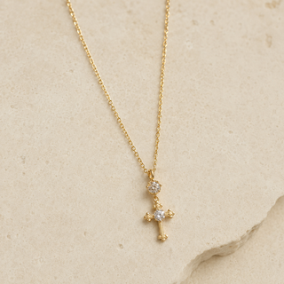 Zircon Cross Charm Necklace – Style A2 product view