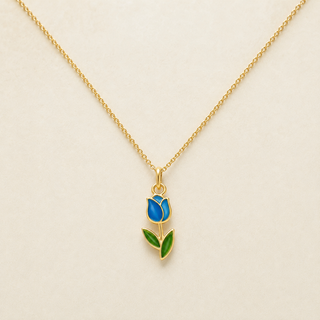 Blue Tulip Gold Pendant Necklace product view