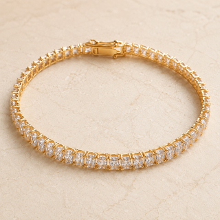 Crystal Tennis Gold Bracelet – Style A product view