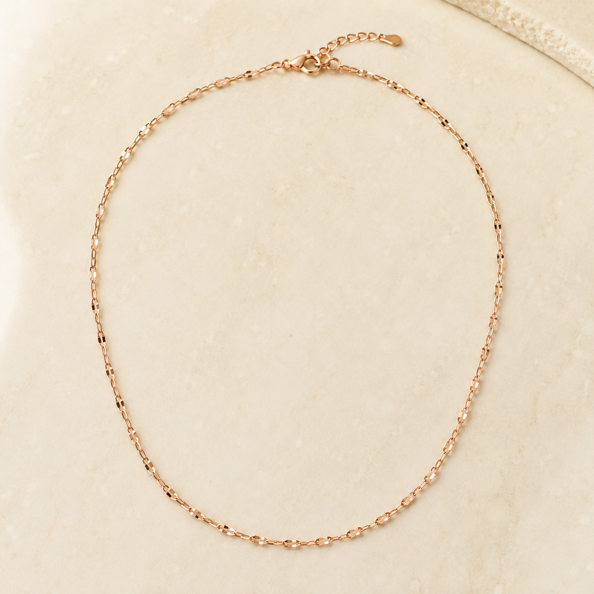 Slim Link Chain Necklace – Rose Gold product view