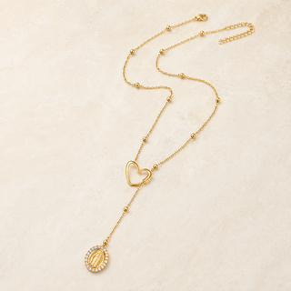 Virgin Mary Zircon Ball-Chain Necklace – Style 2 product view