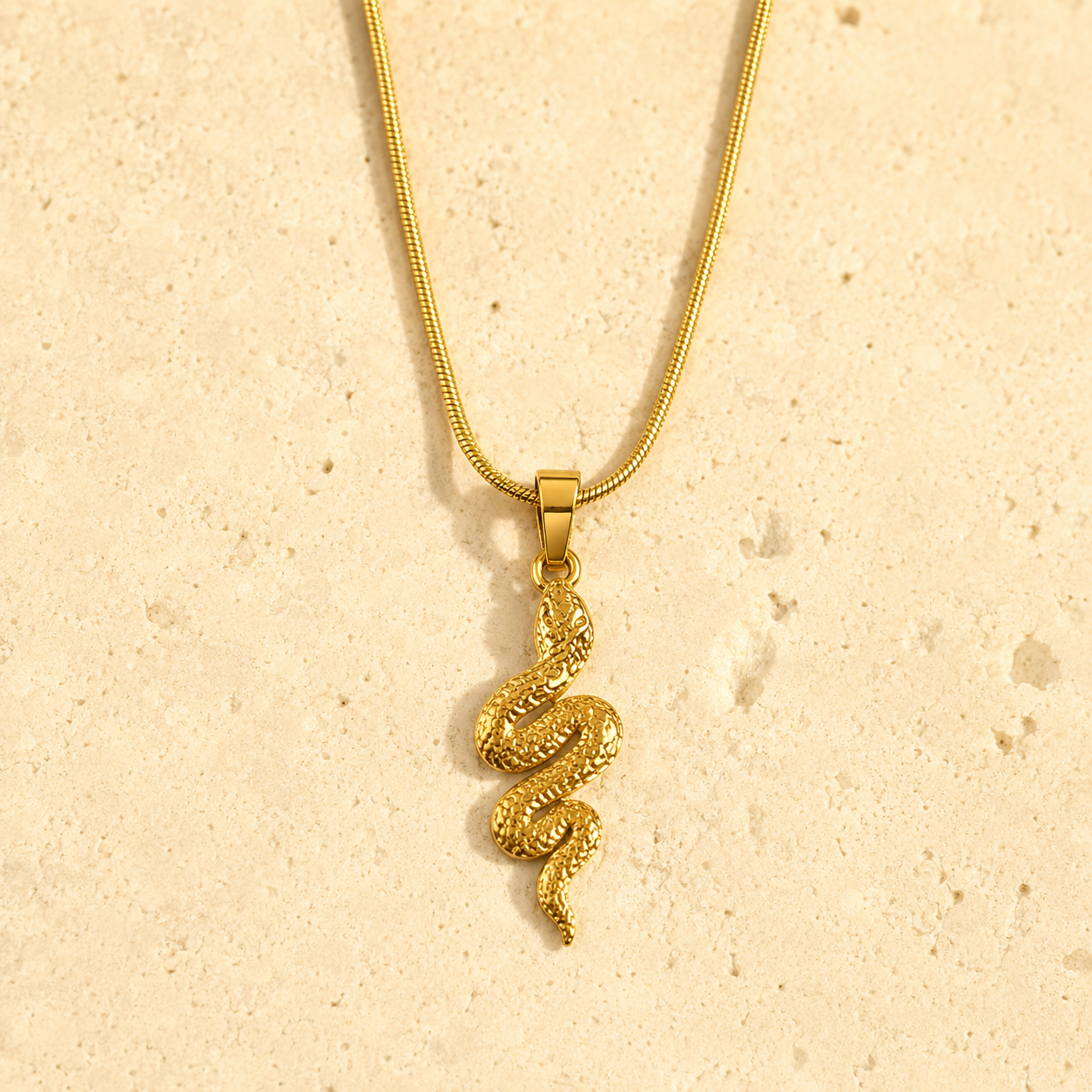 Spirit Snake Gold Pendant Necklace product view