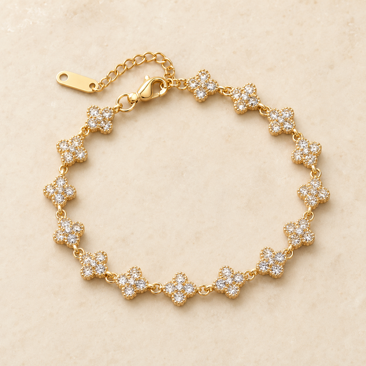 Crystal Heart Tennis Bracelet – Clear product view
