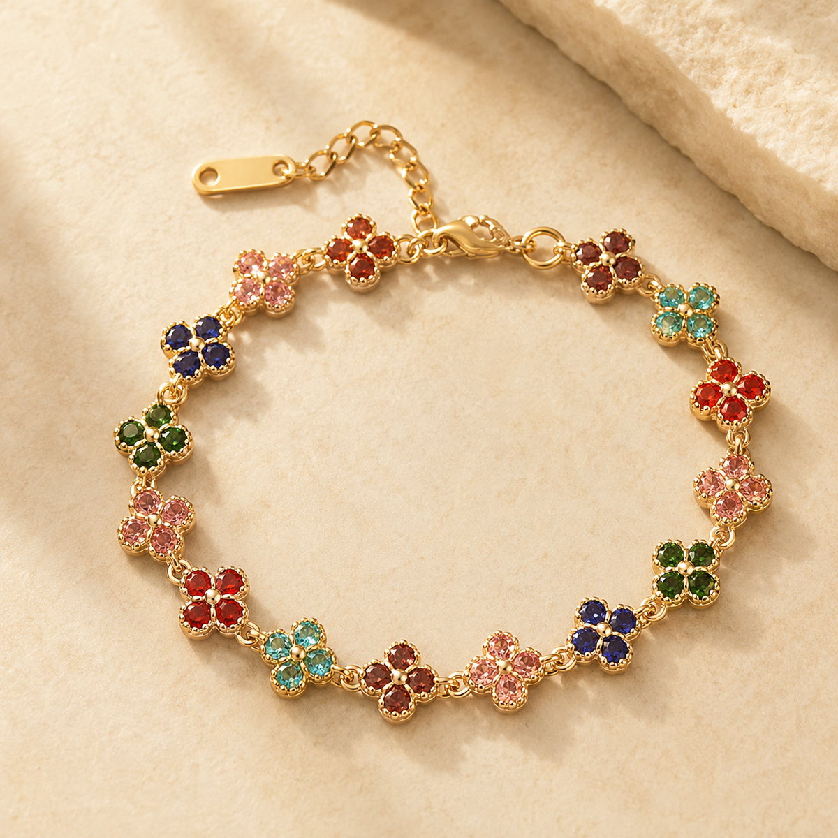 Crystal Heart Tennis Bracelet – Multicolor product view
