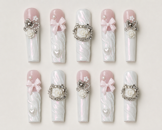Matcha Butterfly Press-On Nails - flatlay