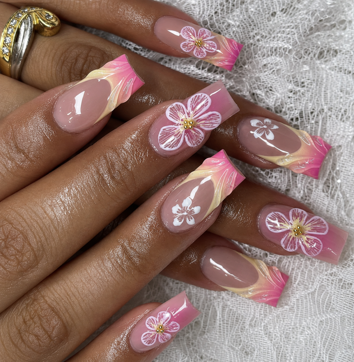 Purple Chrome Cross Press-On Nails - handshot