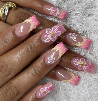 Purple Chrome Cross Press-On Nails - handshot
