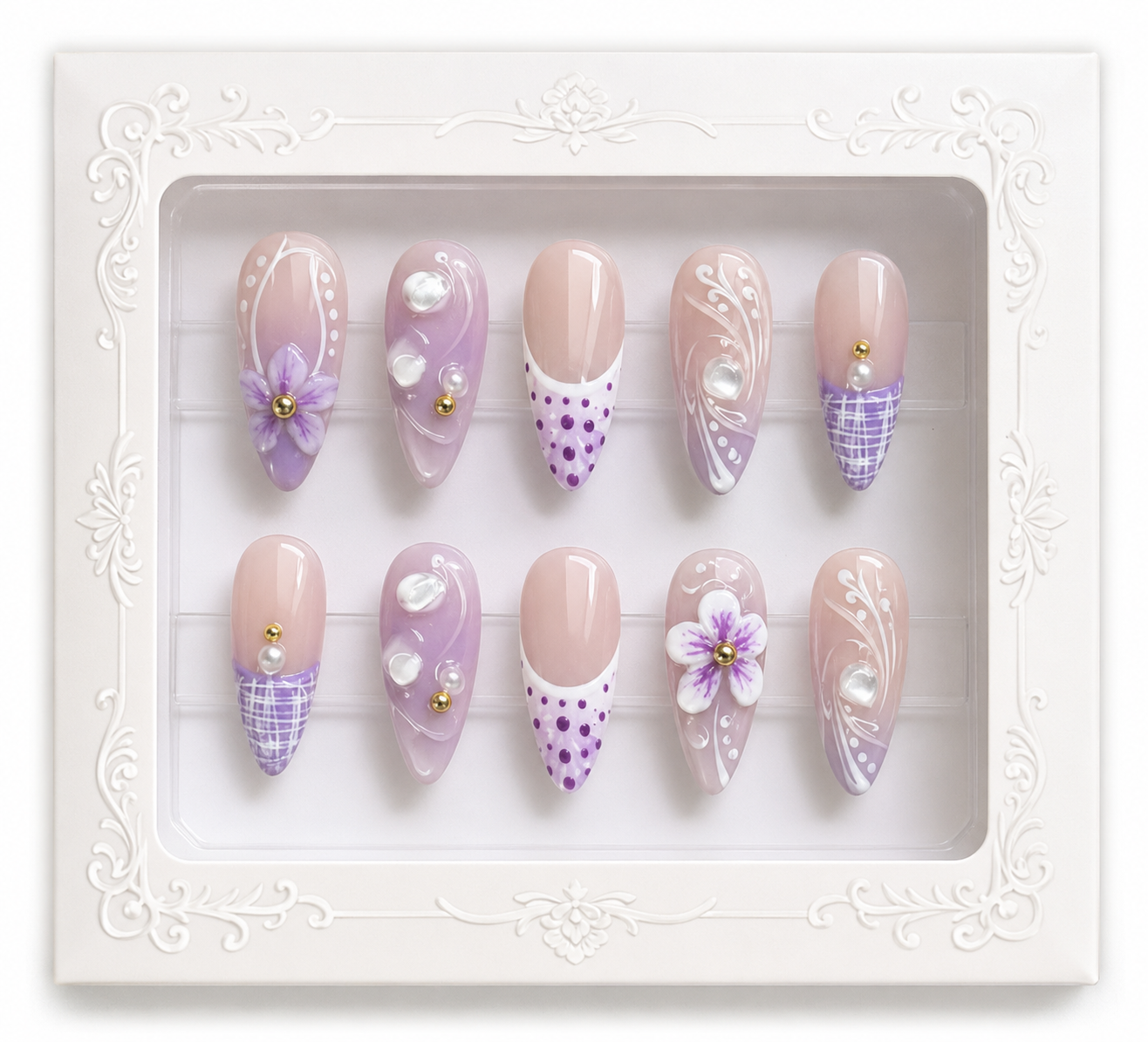 Pink Blossom French Press-On Nails - packaging