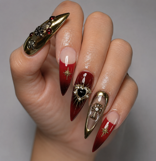 Lavender Toile Garden Press-On Nails - handshot