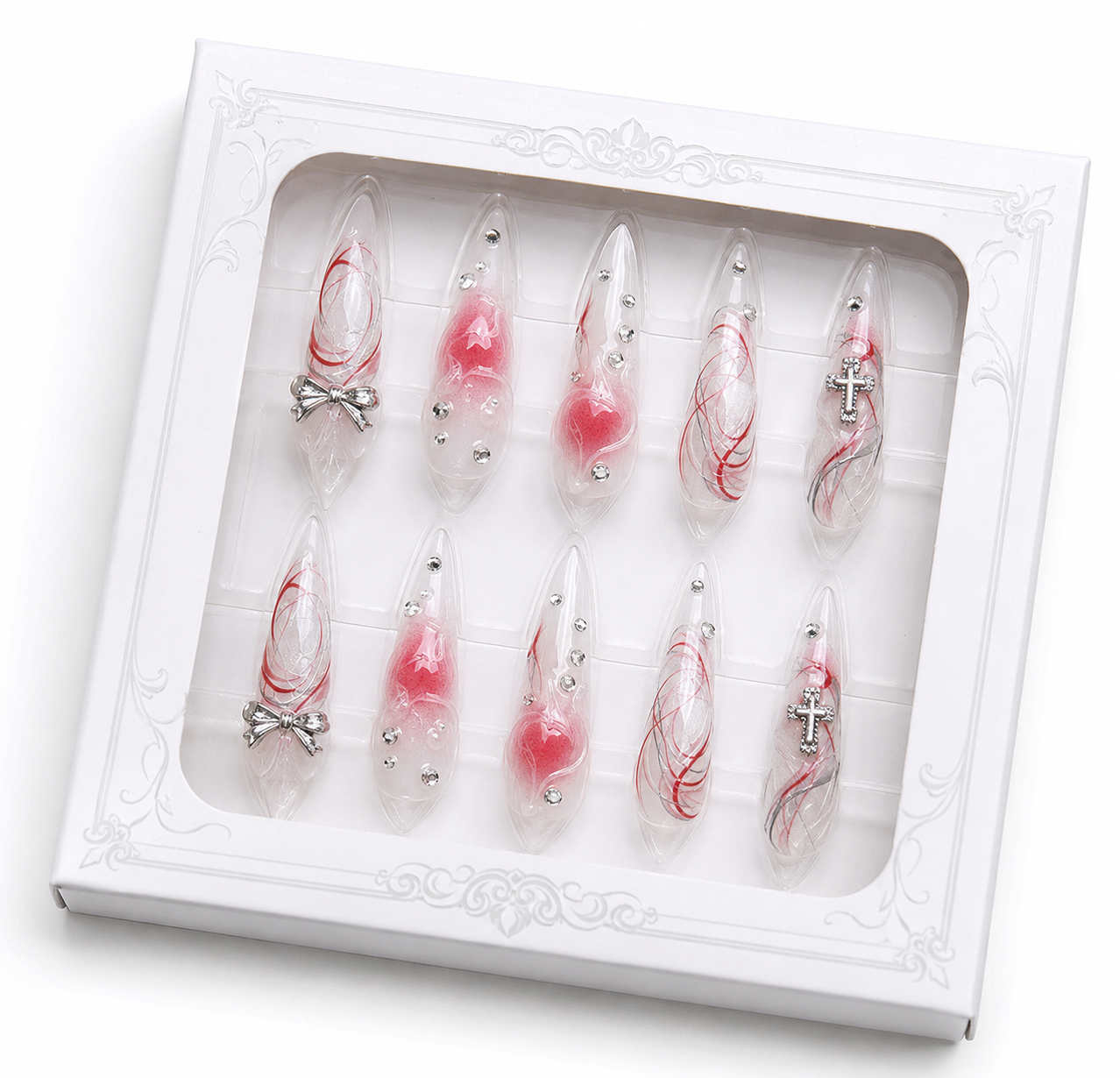 Lavender Butterfly Chrome Press-On Nails - packaging