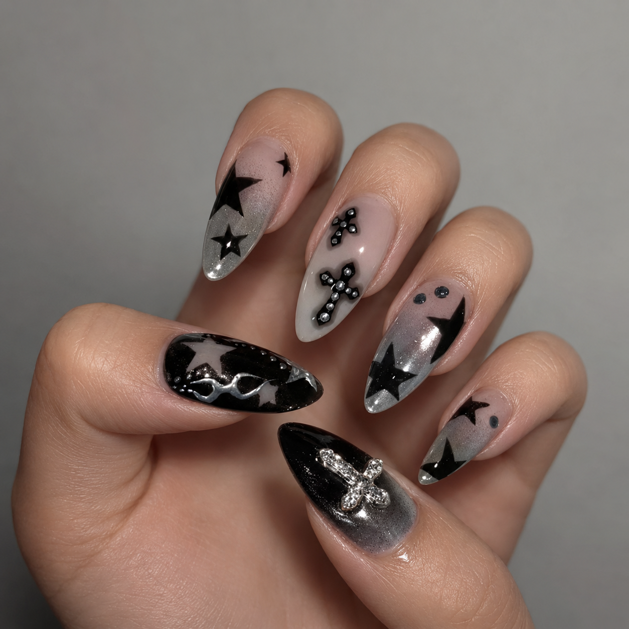 Western Star Chrome Press-On Nails - handshot