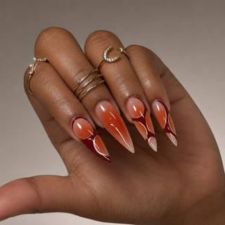 Terracotta Wave Press-On Nails - handshot