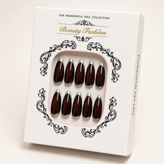 Espresso Chrome Edge Press-On Nails - packaging