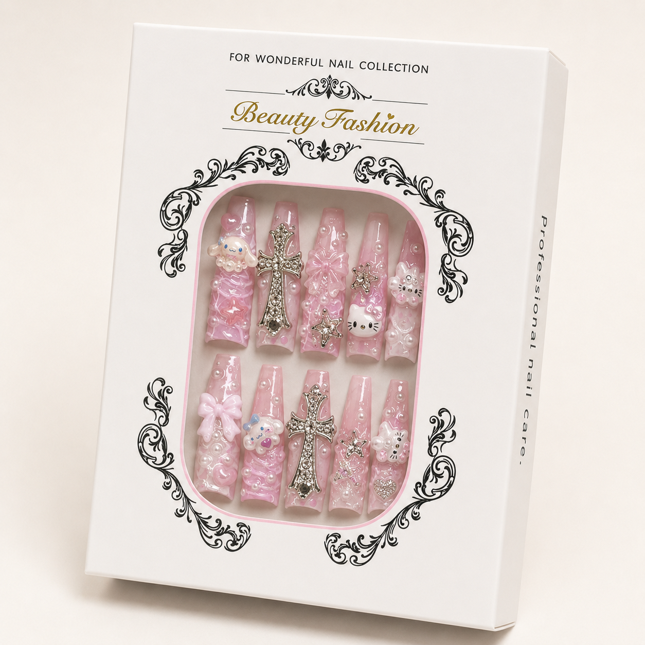 Pink Gothic Charms Press-On Nails - packaging