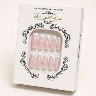 Classic Pink Square French Press-On Nails - packaging