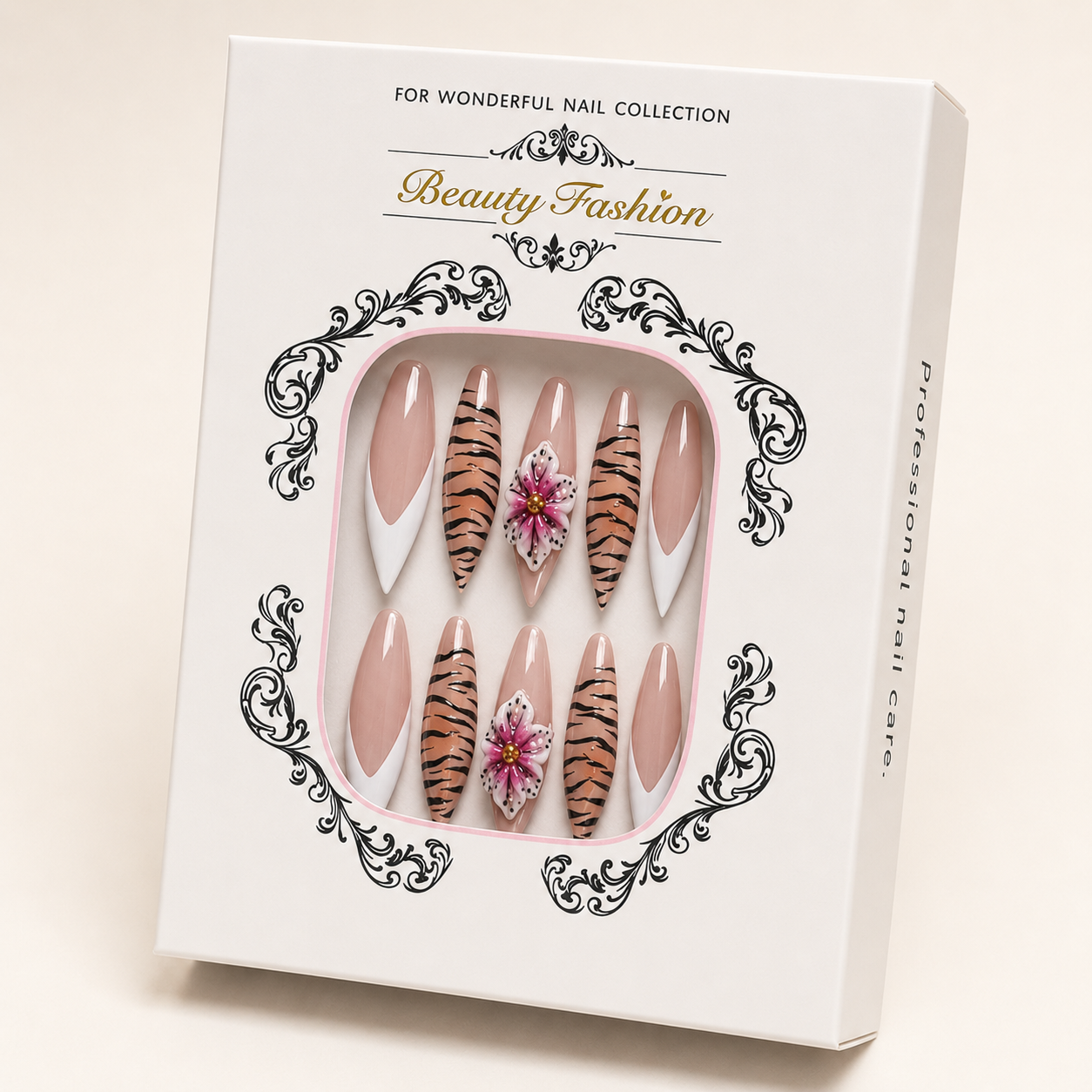 Tiger Lily Stiletto Press-On Nails - packaging