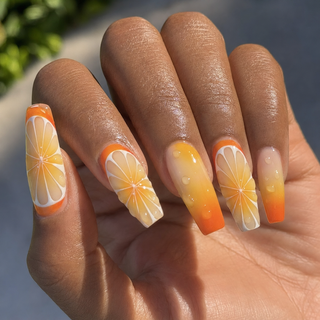 Citrus Bloom Press-On Nails - handshot