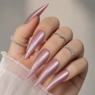 Cobalt Folk Art Press-On Nails - handshot