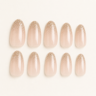 Champagne Glitter French Press-On Nails - flatlay
