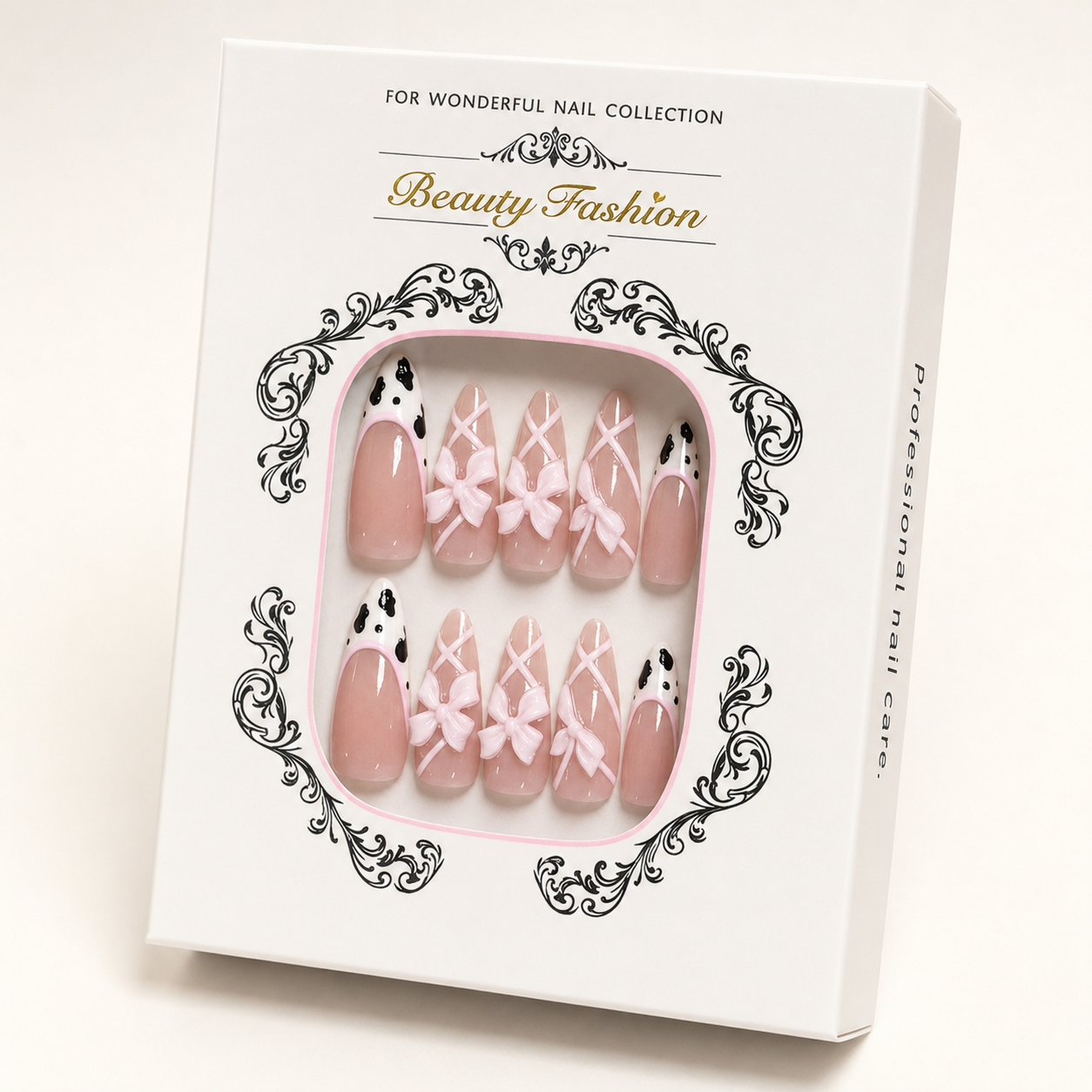 Ballet Cow Bow Press-On Nails - packaging