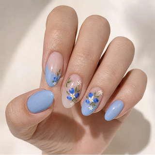 Periwinkle Wildflower Press-On Nails - handshot