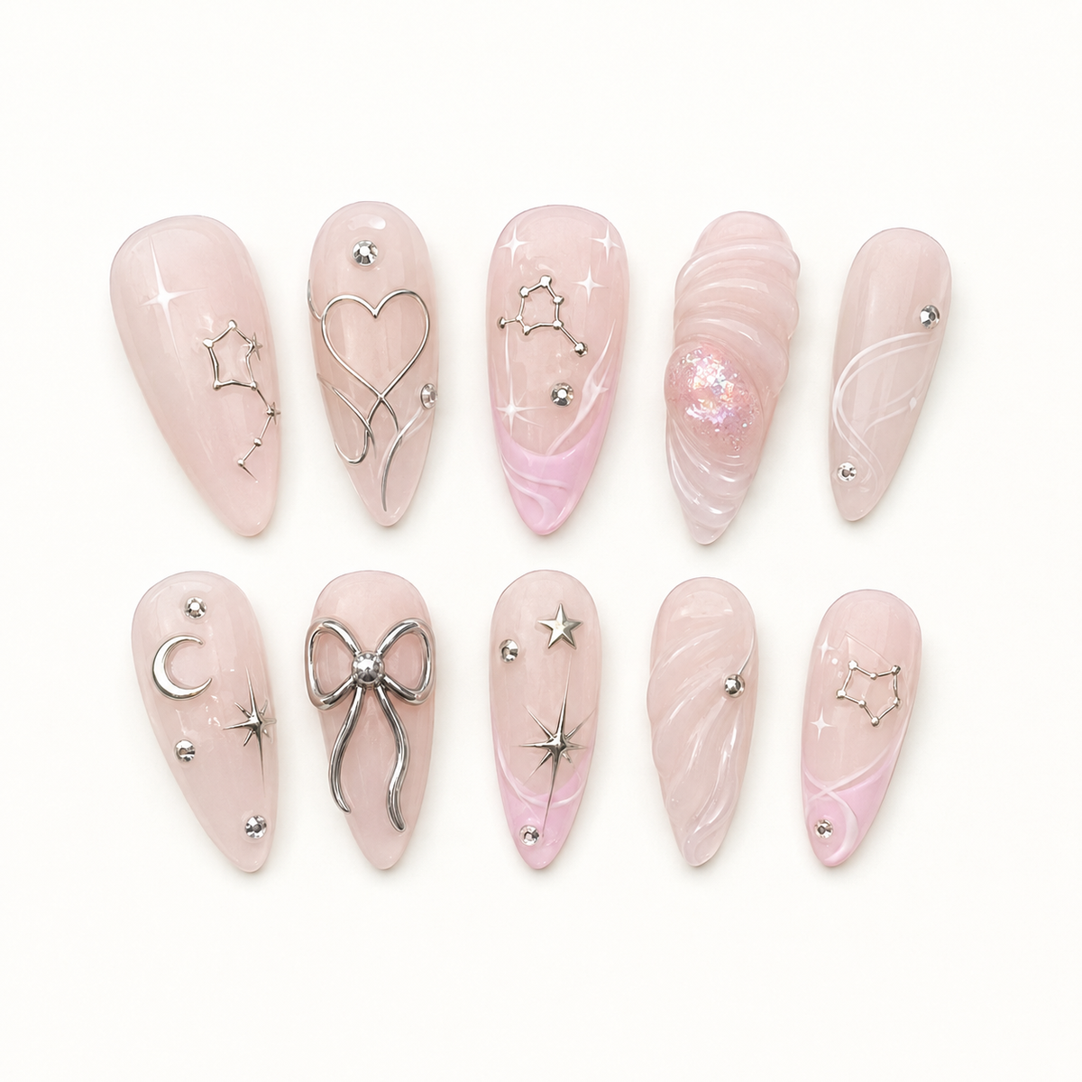 Celestial Butterfly Press-On Nails - flatlay
