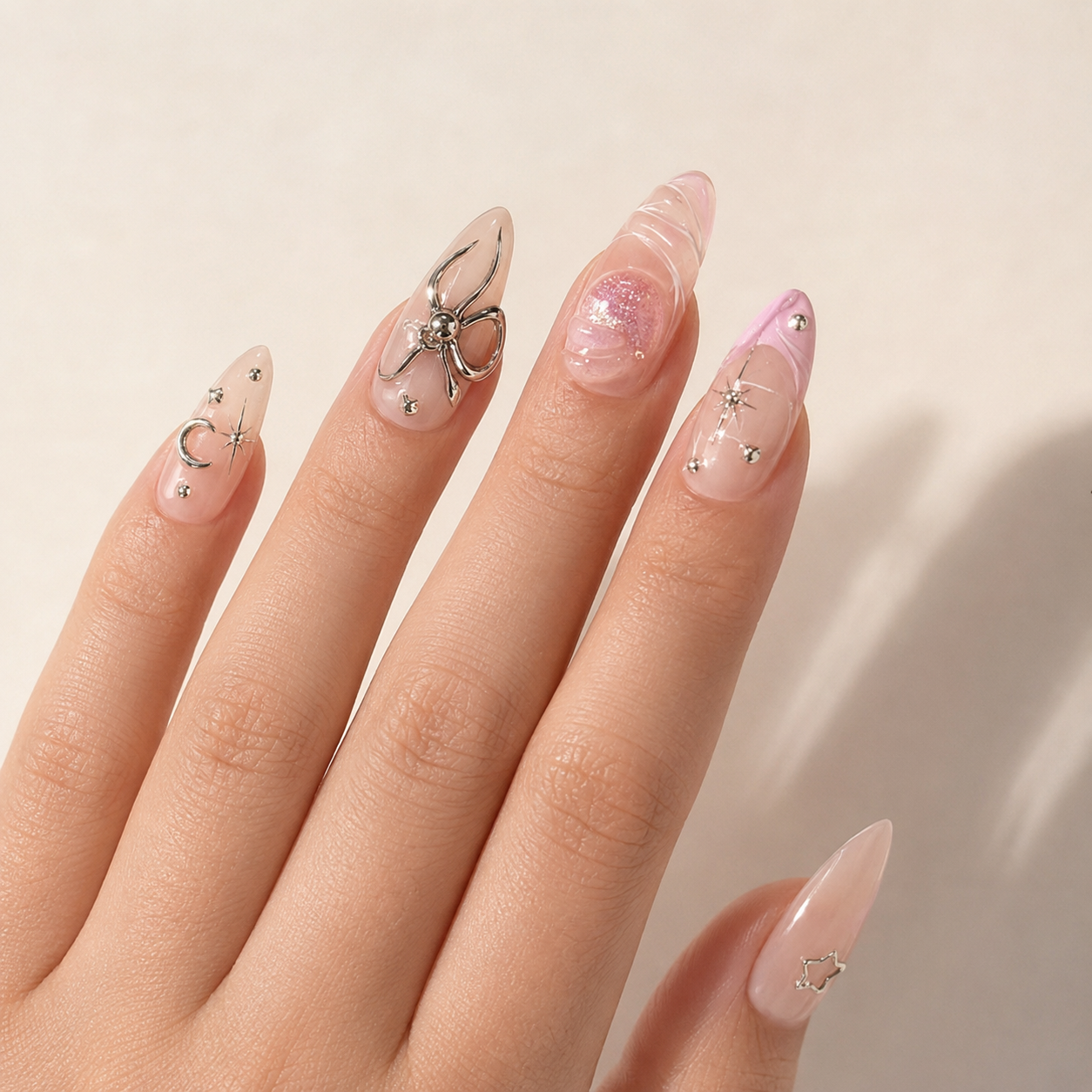 Celestial Butterfly Press-On Nails - handshot