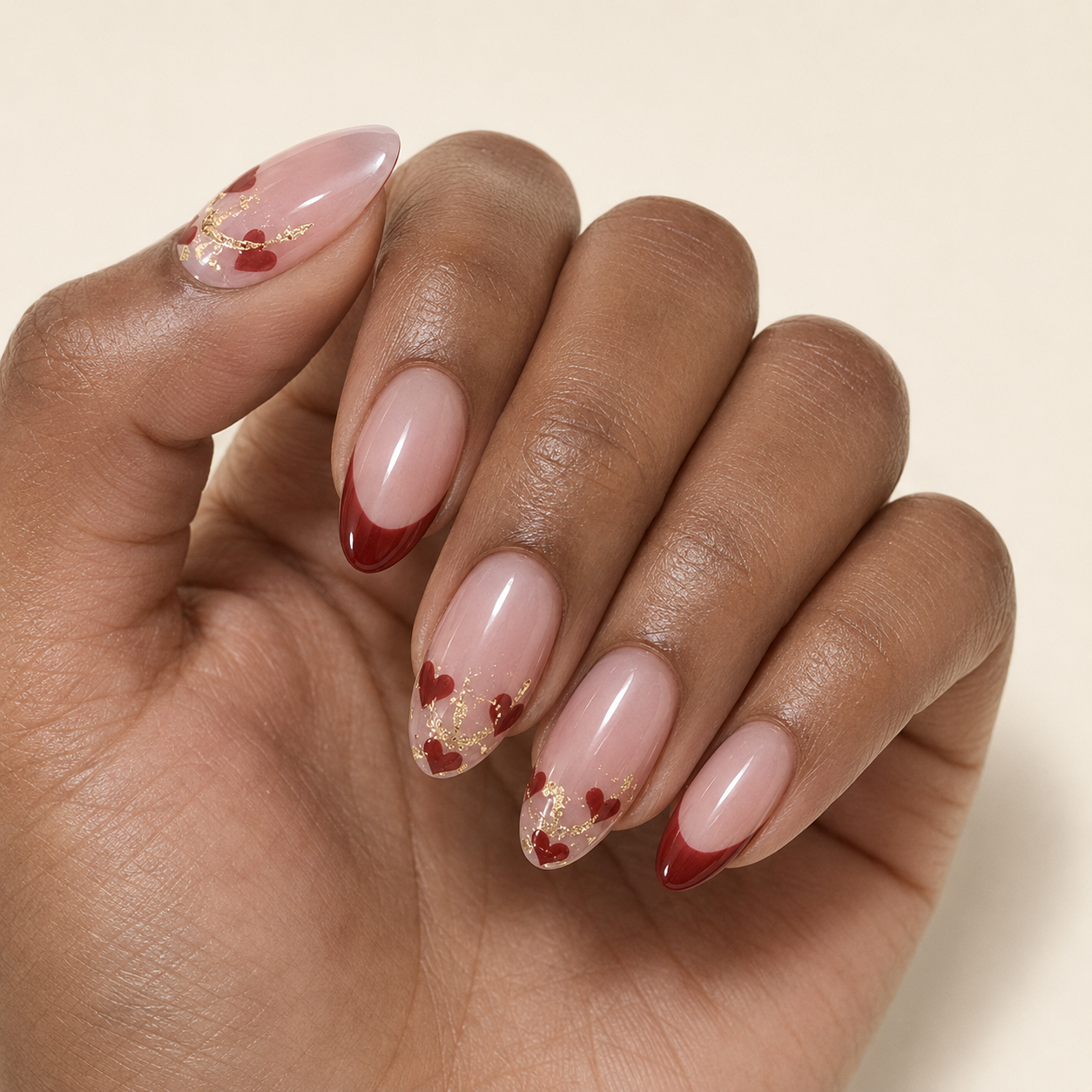 Scarlet Heart French Press-On Nails - handshot