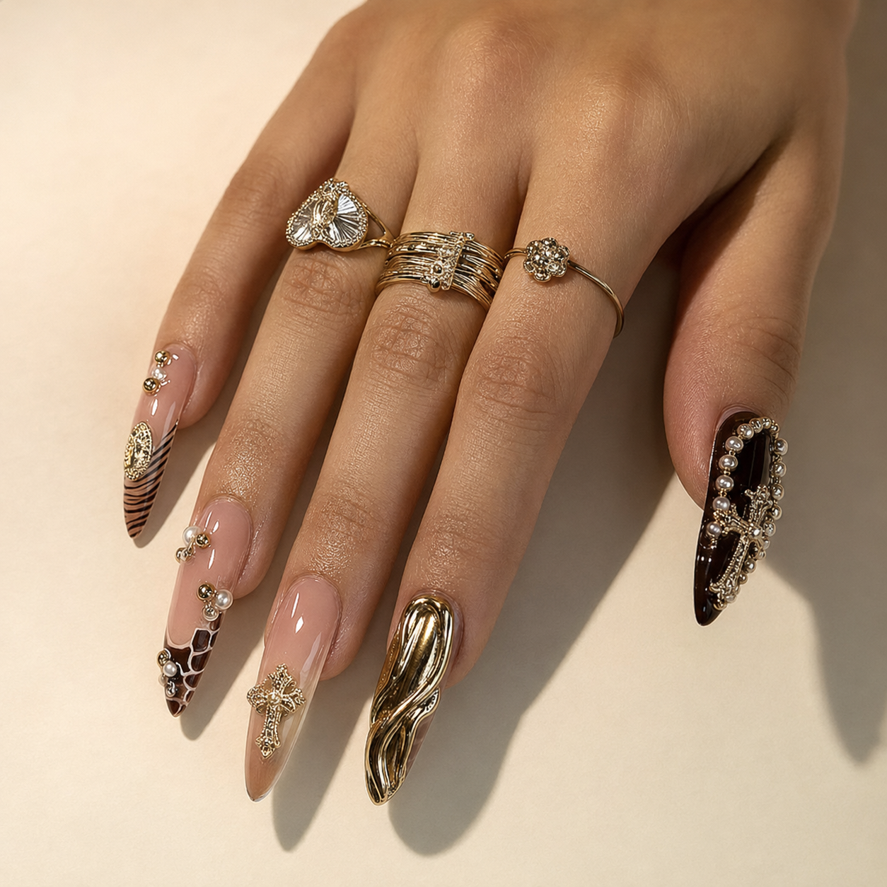 Bronze Relic Press-On Nails - handshot