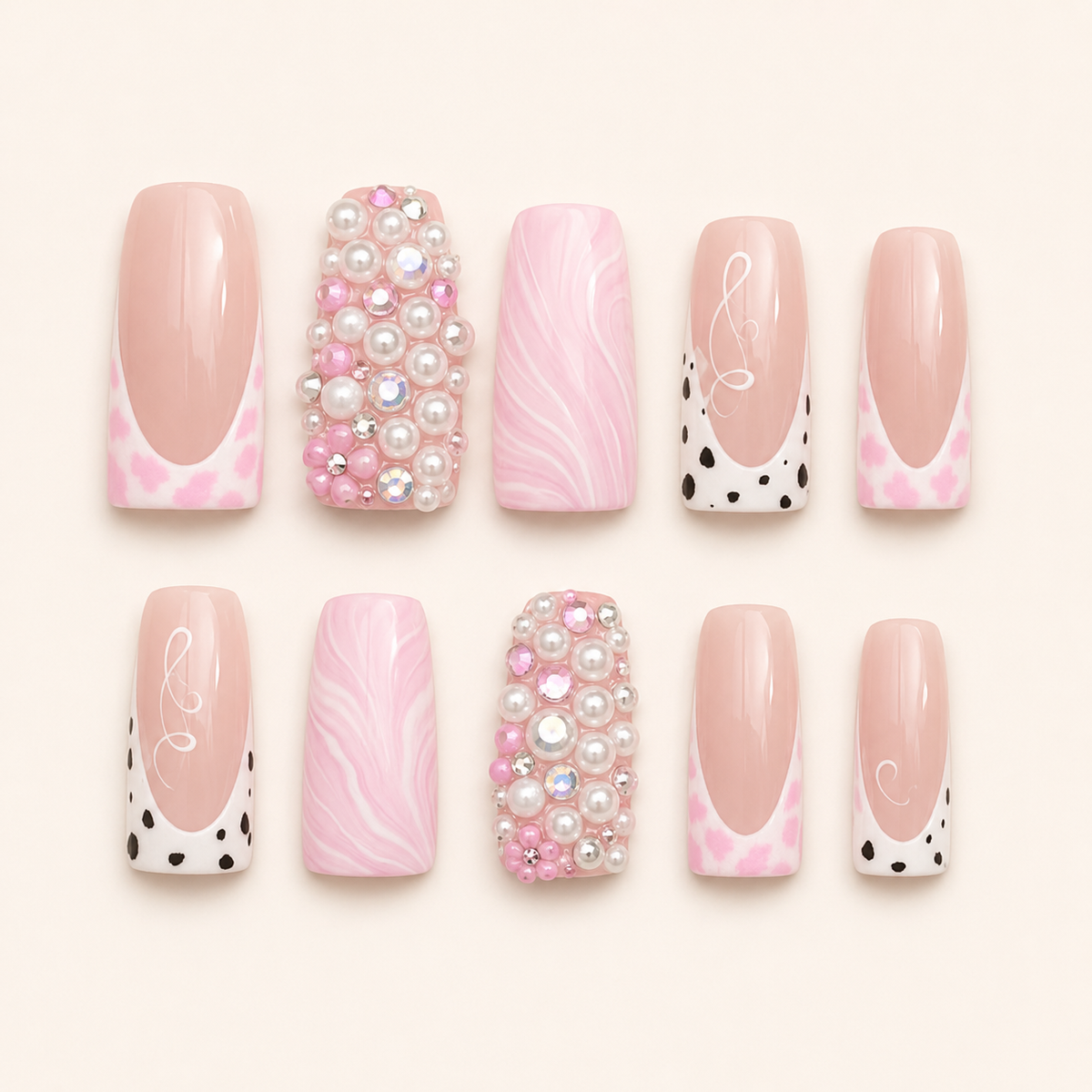 Pearl Blush French Press-On Nails - flatlay