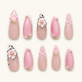 Blush Butterfly Press-On Nails - flatlay