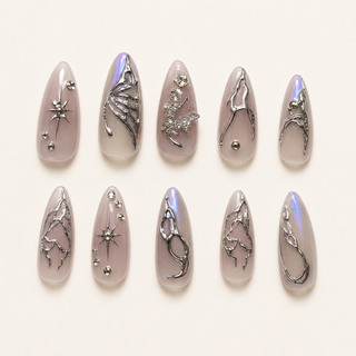 Celestial Chrome Press-On Nails - flatlay