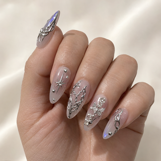 Celestial Chrome Press-On Nails - handshot