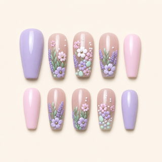 Lavender Meadow Press-On Nails - flatlay