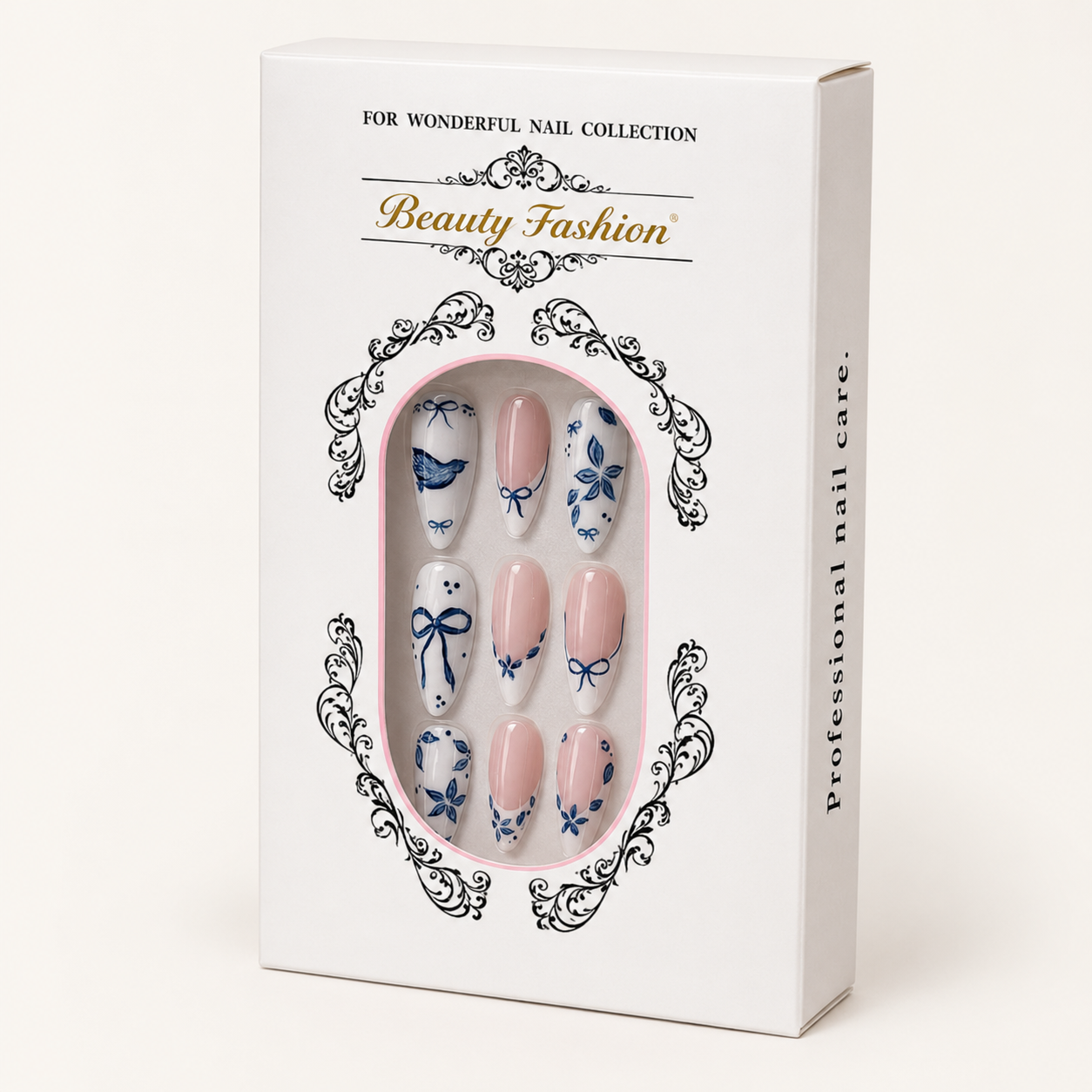 Porcelain Blue Garden Press-On Nails - packaging